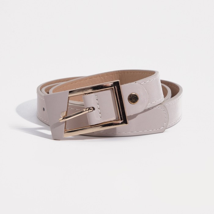 

Ремень женский, ширина 2,3 см, гладкий, винт, пряжка металл, цвет бежевый