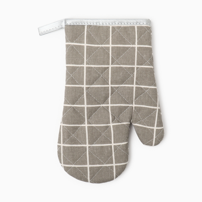 

Варежка Доляна "Клетка" цв.серый 26*16 см, 100% п/э