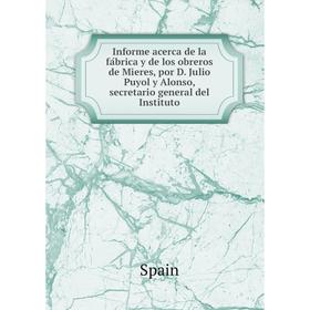 

Книга Informe acerca de la fábrica y de los obreros de Mieres, por D. Julio Puyol y Alonso, secretario general del Instituto