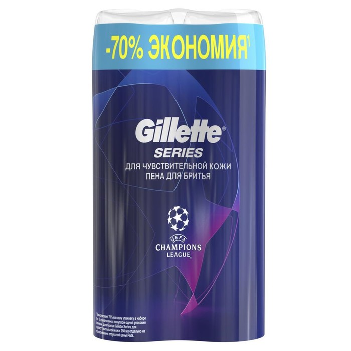 Пена для бритья Gillette Sensitive, для чувствительной кожи, с алоэ, 2 шт. по 250 мл