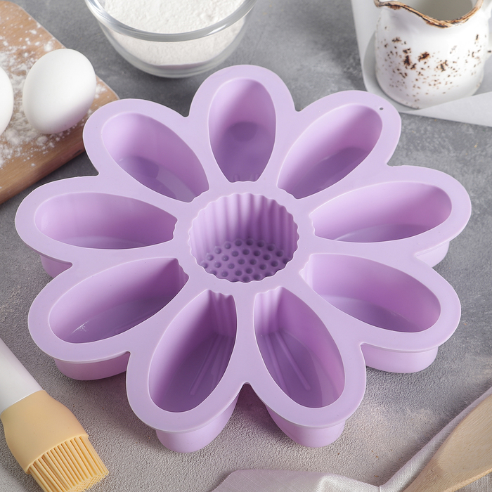 Форма для выпечки "Девятилистник", 10 ячеек, цвета МИКС