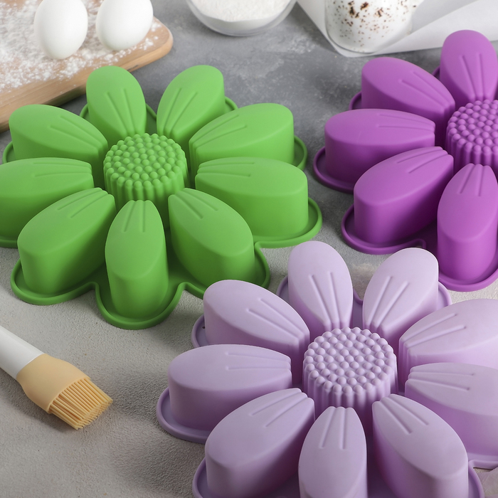 Форма для выпечки "Девятилистник", 10 ячеек, цвета МИКС