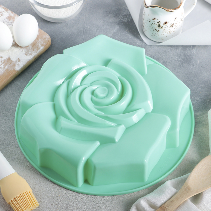 Форма для выпечки "Роза распустившаяся", цвета МИКС