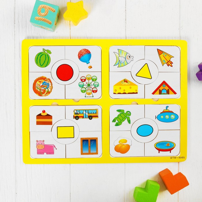 Рамка-вкладыш "Подбери форму", 20 элементов