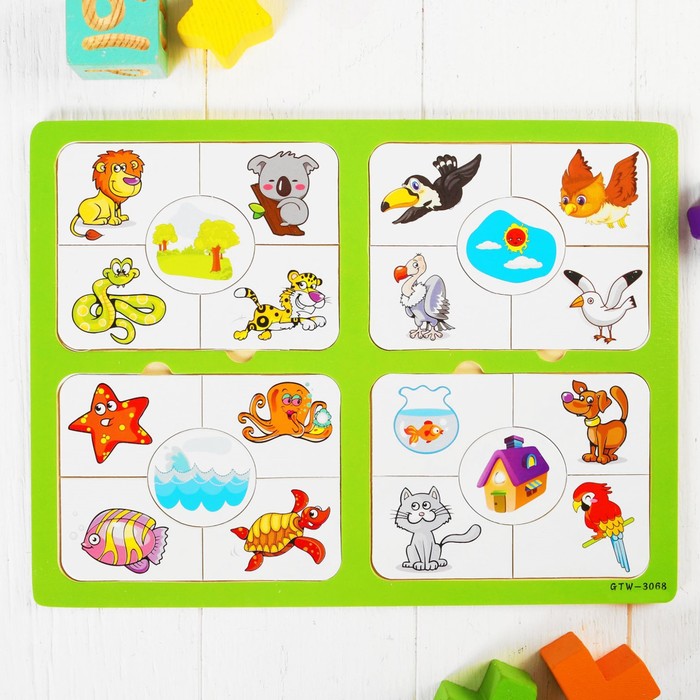 Рамка-вкладыш "Кто где живёт", 20 элементов