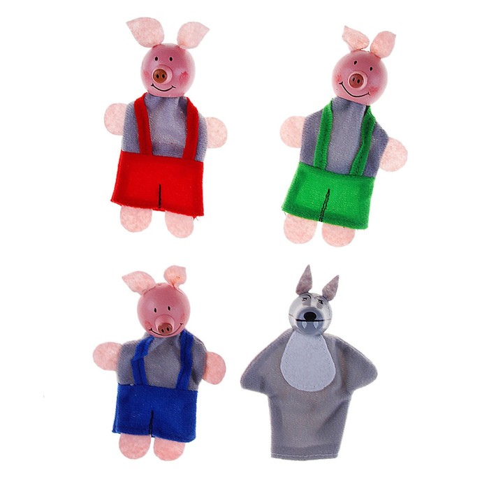 Набор пальчиковый театр "Три поросёнка" 4 элемента