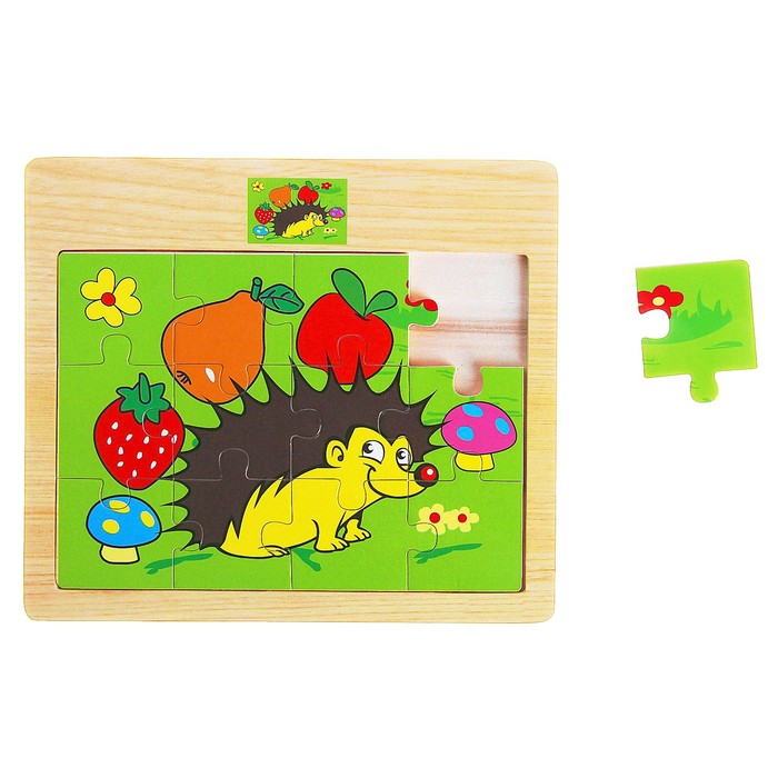 Пазл малый "Ёжик", 12 элементов