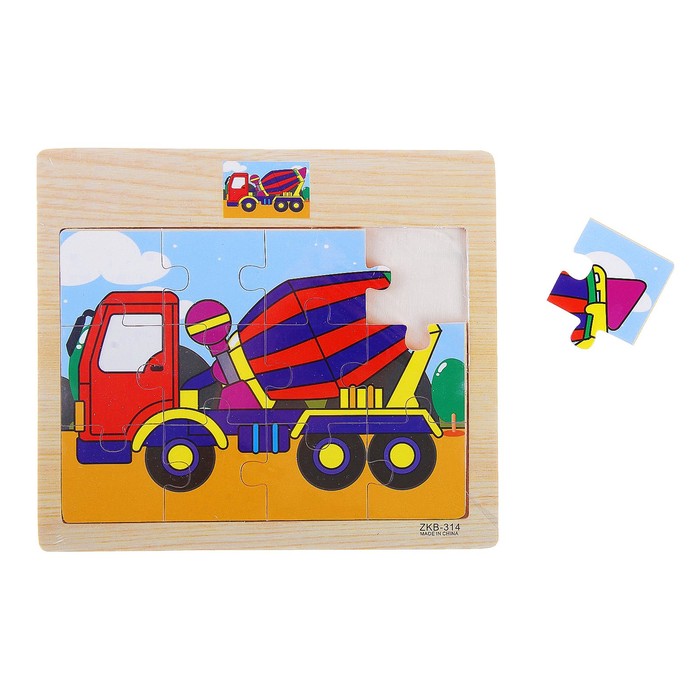 Пазл малый "Бетономешалка", 12 элементов