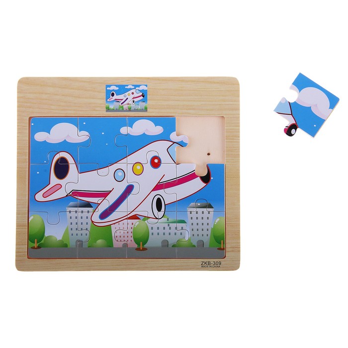 Пазл малый "Самолётик", 12 элементов