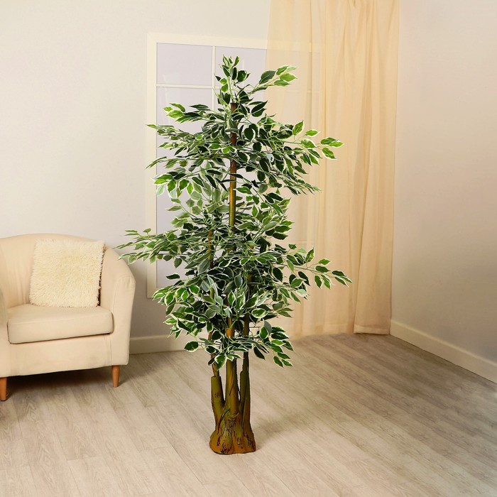 Дерево искусственное Лист с белой каемкой 160 см