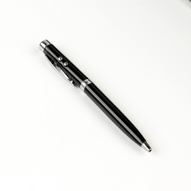 Фонарик-ручка с лазером карманный, 2 диода, цвета МИКС Ош