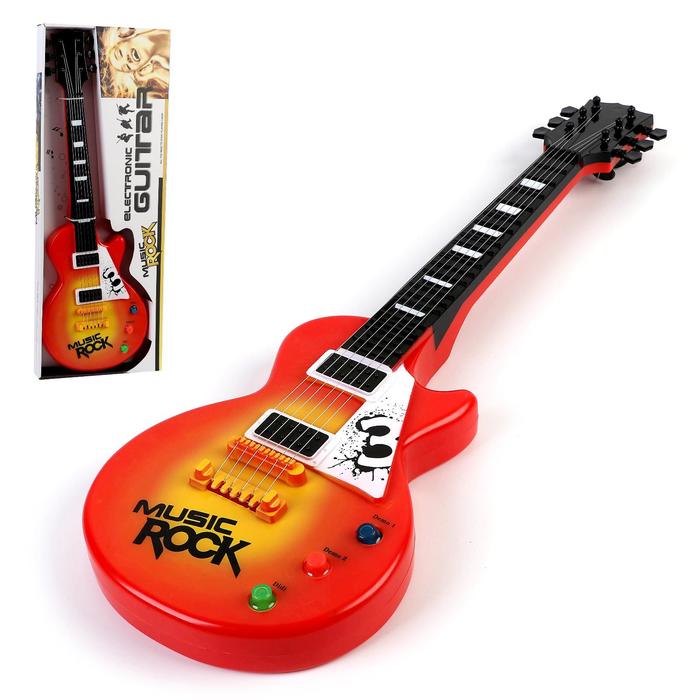 Музыкальная игрушка-гитара «Электро», световые и звуковые эффекты, работает от батареек