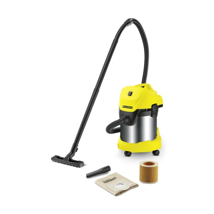 Пылесос Karcher WD 3 PREMIUM, 1000/200 Вт, 17 л, шнур 4 м, чёрно-жёлтый