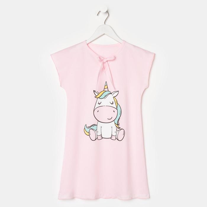 Сорочка для девочки «Зефирка», цвет розовый, рост 104 см