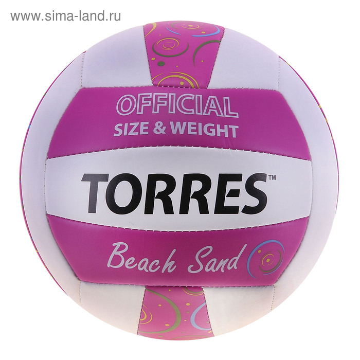 Мяч волейбольный пляжный Torres Beach Sand Pink, V30085B, размер 5, TPU, машинная сшивка