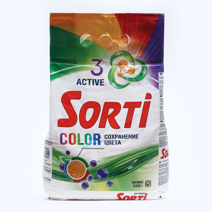 Стиральный порошок Sorti Color, автомат, 2400 г стиральный порошок sorti color сочный цвет автомат 3 кг