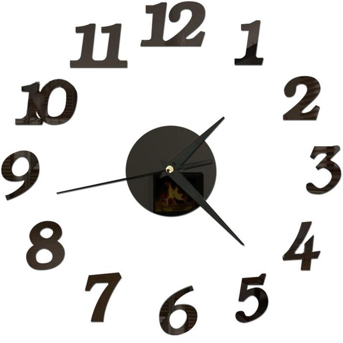 Часы-наклейка, серия: DIY, Ясмина, плавный ход, d-45 см, секундная 12 см, цифра 7.5 х 5 см