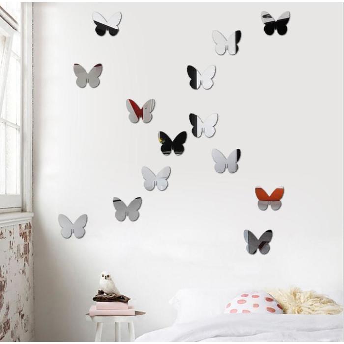 

Наклейки интерьерные "Бабочки", зеркальные, декор на стену, набор 20 шт, шт 7.5 х 9 см