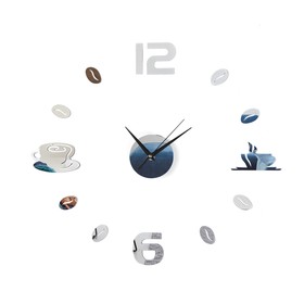 Часы-наклейка DIY "Время кофе", d=50 см,