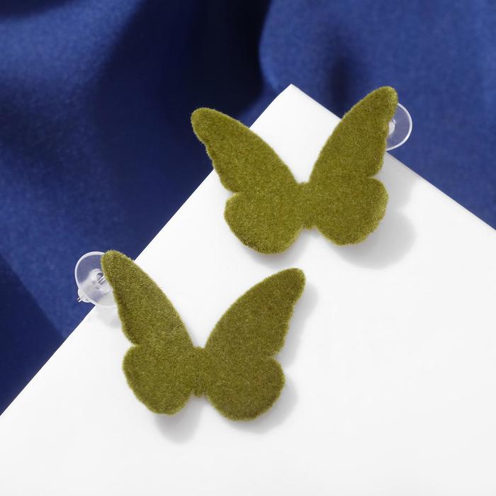 

Серьги ассорти "Мягкость" бабочки, цвет зелёный