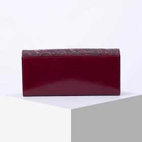 

Кошелёк женский, 3 отдела на магните, 2 отдела на фермуаре, цвет бордовый