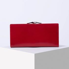 

Кошелёк женский, 3 отдела на магните, 2 отдела на фермуаре, цвет красный