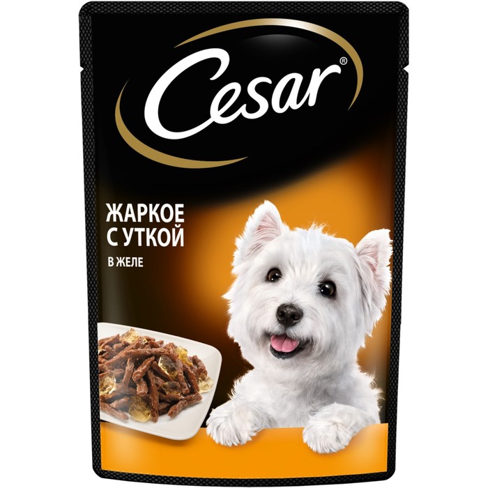 корм для собак cesar жаркое уткой в желе 85 г Влажный корм Cesar для собак, жаркое с уткой, пауч, 85 г