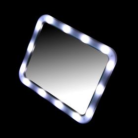 Зеркало LuazON KZ-01, подсветка, настольное, 14 диодов, 4хАА (не в комплекте), белое Ош