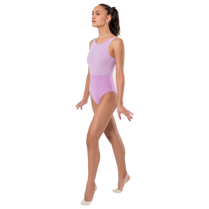 фото Купальник гимнастический grace dance, без рукавов, р. 40, цвет фиалковый