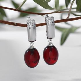 

Серьги родированные "Янтарь" рис, роскошь, цвет вишнёвый