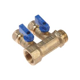 

Коллектор TIM 200-3/4(2), 3/4"х16 мм, 2 выхода, с шаровыми кранами