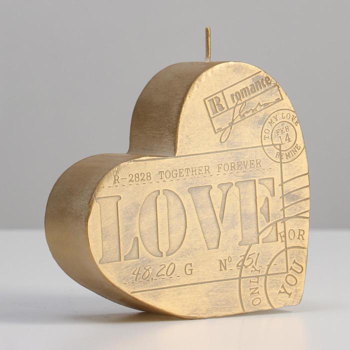 

Свеча фигурная "Сердце", 13,5х13,5х4 см, золото