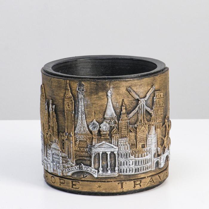 

Лампион/ подсвечник "Путешествие по Европе", 10х10х9,5 см, черный
