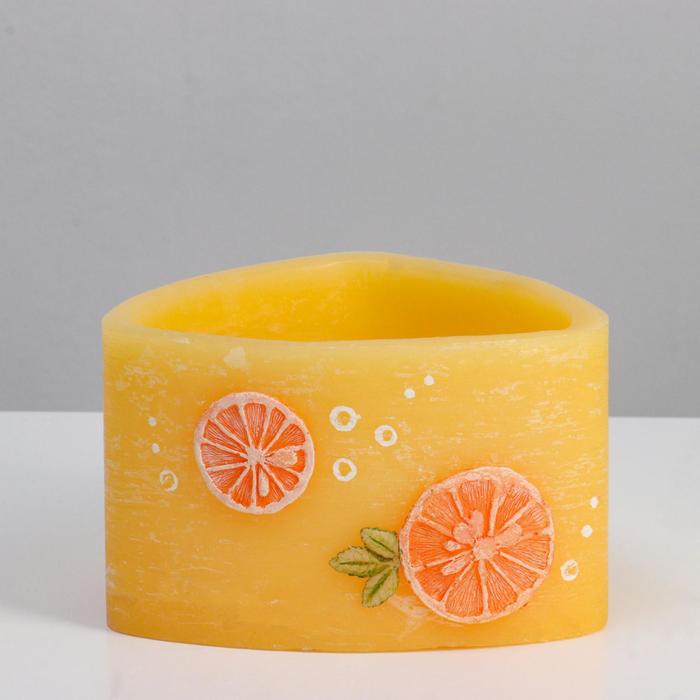 Лампион/ подсвечник треугольный ароматический "Апельсин", 15х15х9,5 см, оранжевый