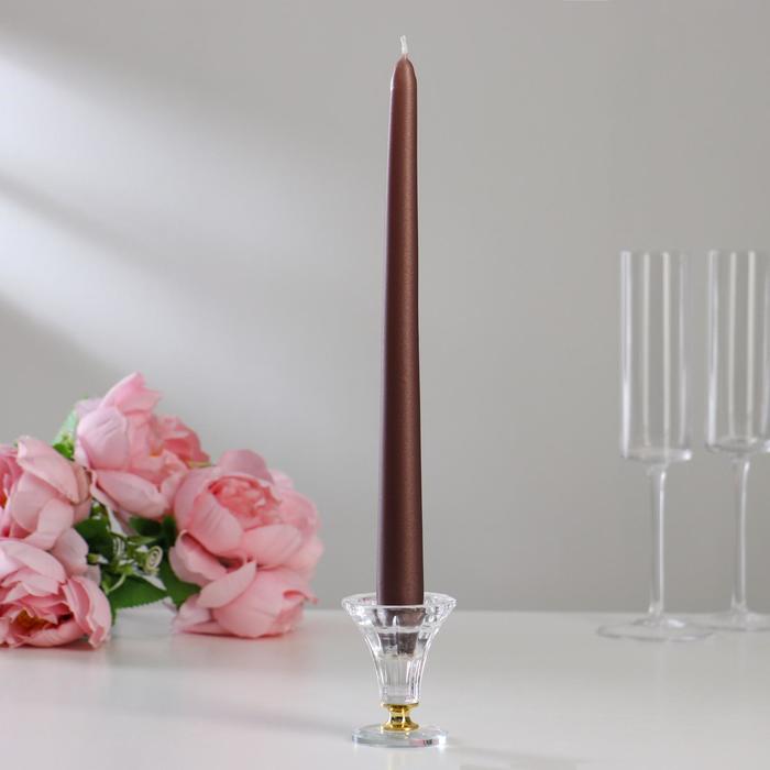 фото Набор свечей "лакированная античная № 40", 2,2х30 см, коричневый rak trend decor candle