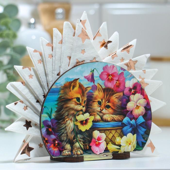 

Салфетница "Котики в саду" , 13х10х5см