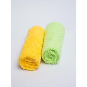 Полотенце-салфетка для кормления Soft Care, размер 35x35 см, цвет жёлтый, зелёный, 2 шт в наборе   5 Ош