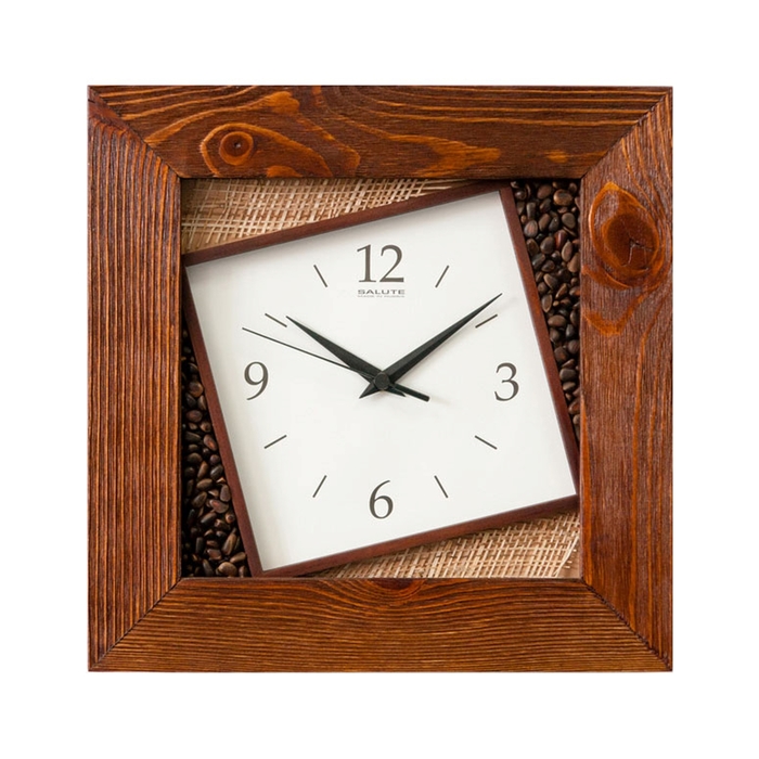 Часы настенные квадратные "Контиола", деревянные
