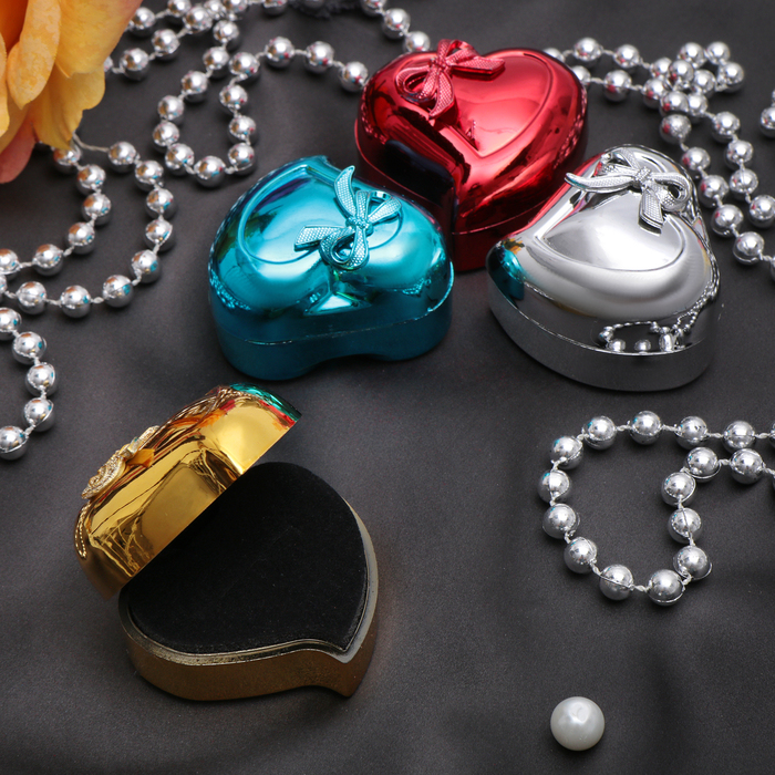 Коробочка подарочная под кольцо "Сердце" 5*4,5, цвет МИКС