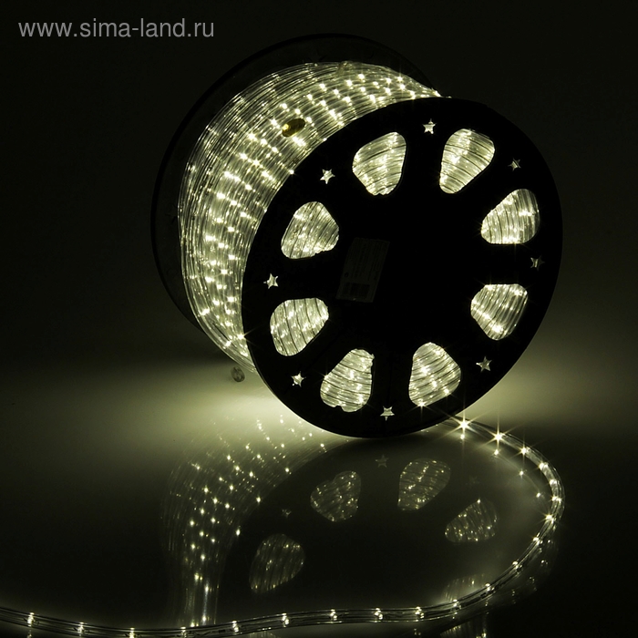 фото Led шнур 11 мм, круглый, 100 м, фиксинг, 2w-led/м-24-220v в компл. набор д/подкл, т/белый luazon lighting