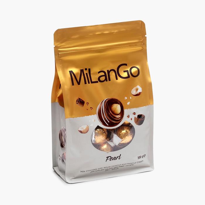 

Шоколадные конфеты MiLanGo Pearl с цельным фундуком, 300 г