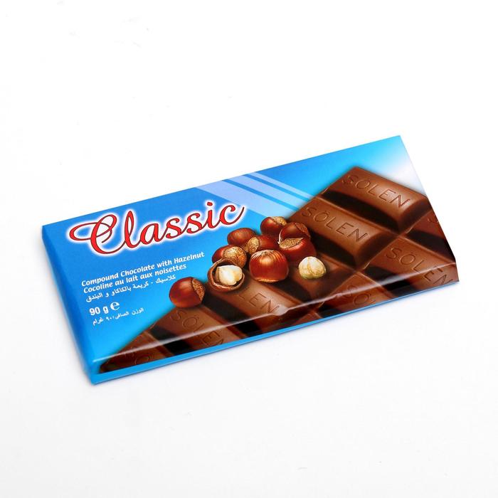 

Шоколад молочный Classic с ароматом фундука , 90 г