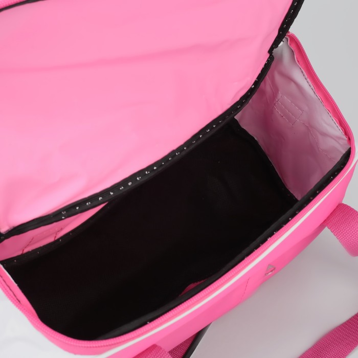 Сумка спортивная на молнии, 1 отдел, 3 наружных кармана, длинный ремень, розовый/белый