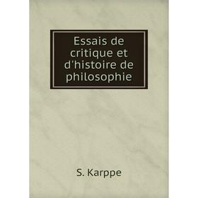 

Книга Essais de critique et d'histoire de philosophie