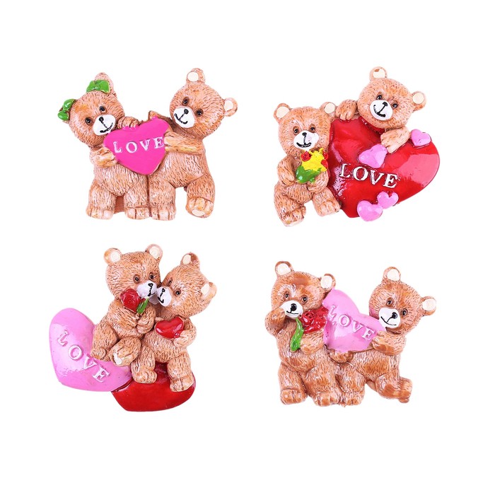 Магнит "Мишки с сердцем. Love", МИКС