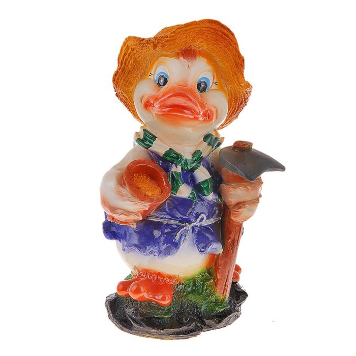 Садовая фигура "Утёнок в шляпке и жилете", микс