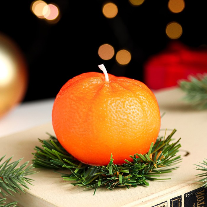 Новогодняя свеча Мандарин новогодняя свеча в банке счастливые мгновения аромат мандарин