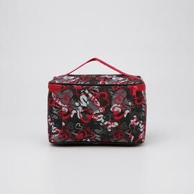 

Косметичка-сундучок, отдел на молнии, цвет чёрный/розовый