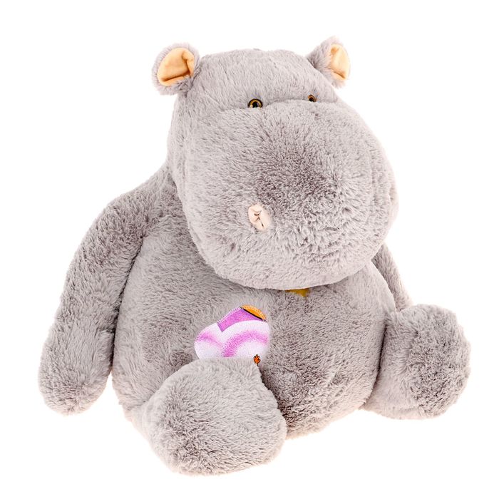 Мягкая игрушка "Бегемот с сердечком", цвета МИКС