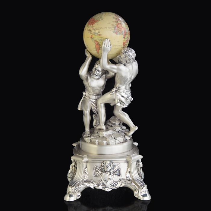 Статуэтка "Атланты и Земной шар", бежевый, 57 × 24 × 27 см